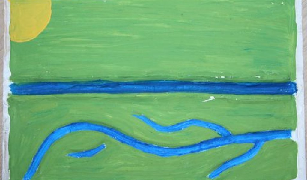 Aus Gipsmasse geformte Flusslandschaft. | Foto: NABU Sachsen