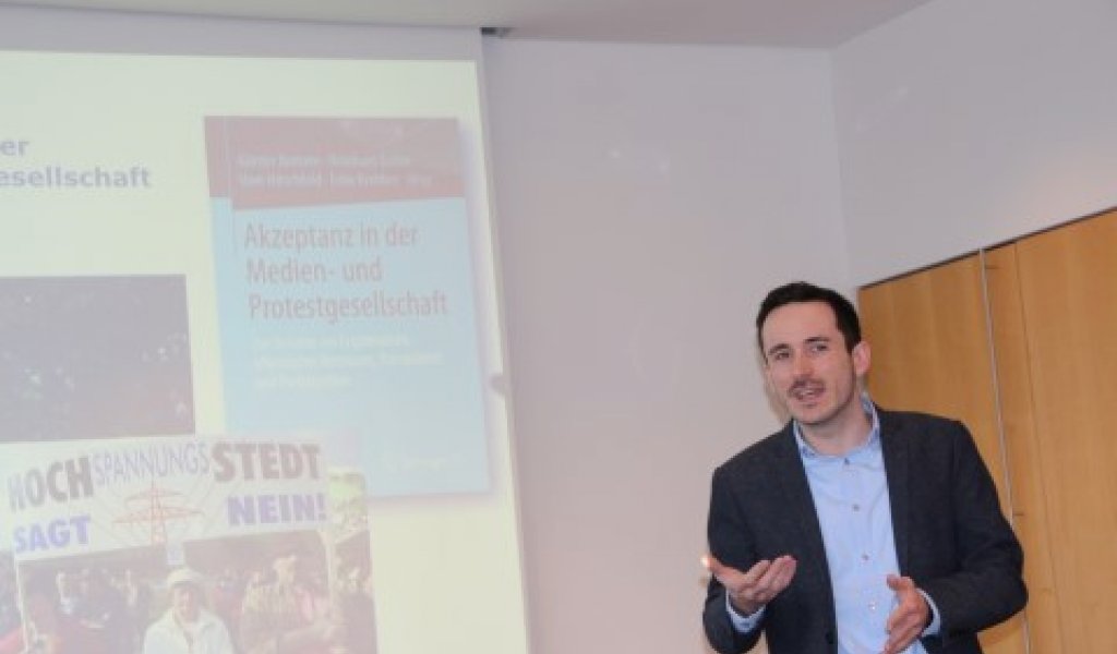 Felix Krebber (Universität Leipzig) sprach über Möglichkeiten der Bürgerbetiligung. | Foto: Maria Vlaic | NABU Sachsen